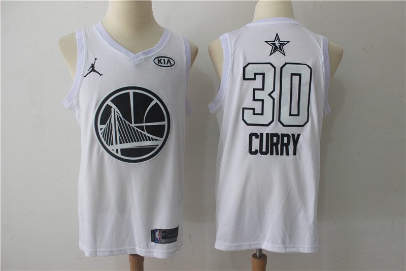 Men Golden State Warriors #30 Curry White 2108 All Stars NBA Jerseys->->NBA Jersey